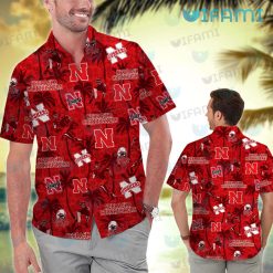 Nebraska Hawaiian Shirt Palm Tree Pattern Nebraska Cornhuskers Gift