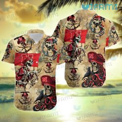 Nebraska Hawaiian Shirt Pirate Skeleton Nebraska Cornhuskers Gift