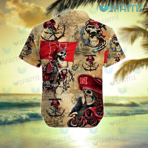 Nebraska Hawaiian Shirt Pirate Skeleton Nebraska Cornhuskers Gift