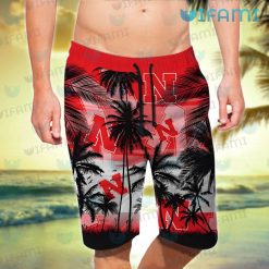 Nebraska Hawaiian Shirt Sunset Coconut Tree Nebraska Cornhuskers Short