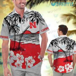 Nebraska Hawaiian Shirt Tropical Beach Nebraska Cornhuskers Present