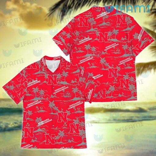 Nebraska Hawaiian Shirt Tropical Island Nebraska Cornhuskers Gift