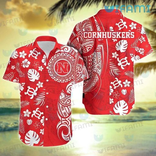 Nebraska Hawaiian Shirt Turtle Polynesian Nebraska Cornhuskers Gift