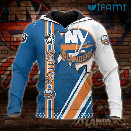 New York Islanders Hoodie 3D Broken Logo NY Islanders Gift