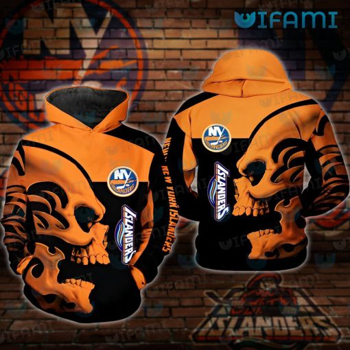 New York Islanders Hoodie 3D Carved Skull NY Islanders Gift