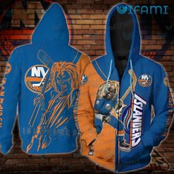 New York Islanders Hoodie 3D Iron Maiden NY Islanders Zipper