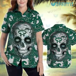 New York Jets Hawaiian Shirt Sugar Skull Jets Present For Fans