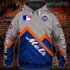 New York Mets Hoodie 3D Chervon Pattern Custom Mets Gift