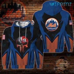 New York Mets Hoodie 3D Punisher Skull USA Flag Best Mets Gift