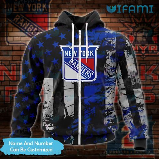 New York Rangers Hoodie 3D Grunge USA Flag Custom New York Rangers Gift