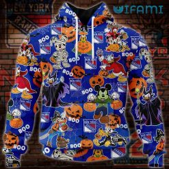 New York Rangers Hoodie 3D Mummy Mickey Friends New York Rangers Zipper