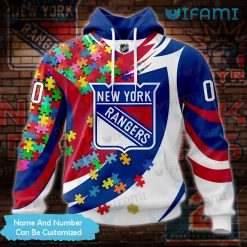 New York Rangers Hoodie 3D Puzzle Piece For Autism Custom NY Rangers Gift