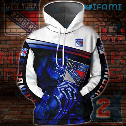 New York Rangers Hoodie 3D Skeleton Hold Logo New York Rangers Gift