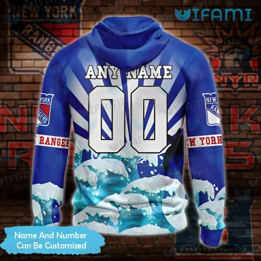 New York Rangers Hoodie 3D Skeleton Surfing Custom New York Rangers Gift