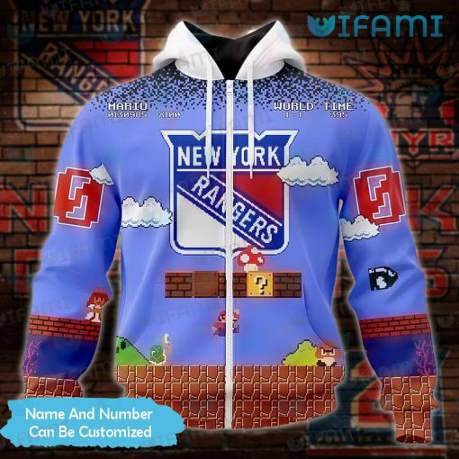 New York Rangers Hoodie 3D Super Mario Game Custom NY Rangers Gift Ideas