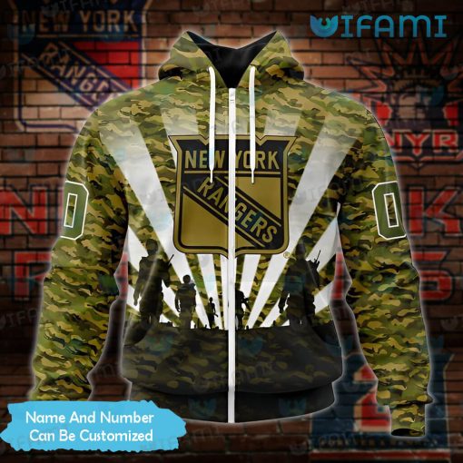 New York Rangers Hoodie3D Military Camo Custom New York Rangers Gift