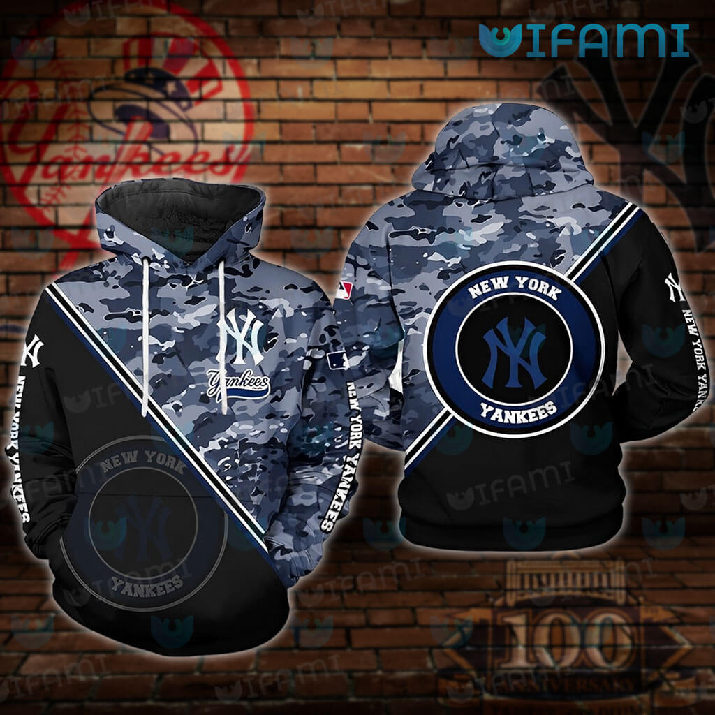 MLB New York Yankees Blue Camo MLB 3D Hoodie Yankees 3D Hoodie Size From S  to