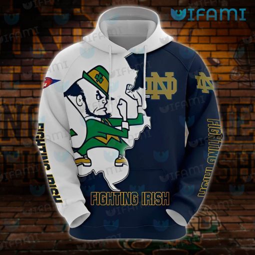 Notre Dame Hoodie 3D Broken Logo Unique Notre Dame Gifts