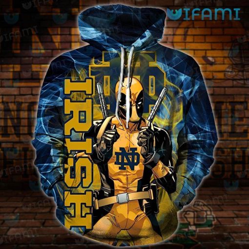 Notre Dame Hoodie 3D Deadpool Unique Notre Dame Gifts