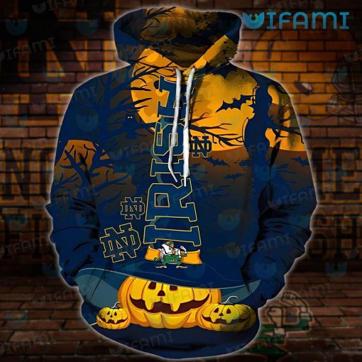 Notre Dame Hoodie 3D Jack O’ Lantern Halloween Notre Dame Gift