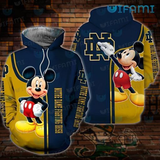 Notre Dame Hoodie 3D Mickey Mouse Best Notre Dame Gifts For Her