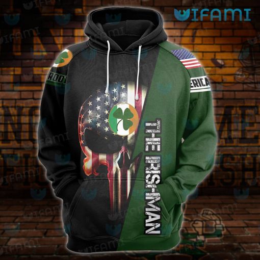 Notre Dame Hoodie 3D Punisher Skull USA Flag Notre Dame Gift