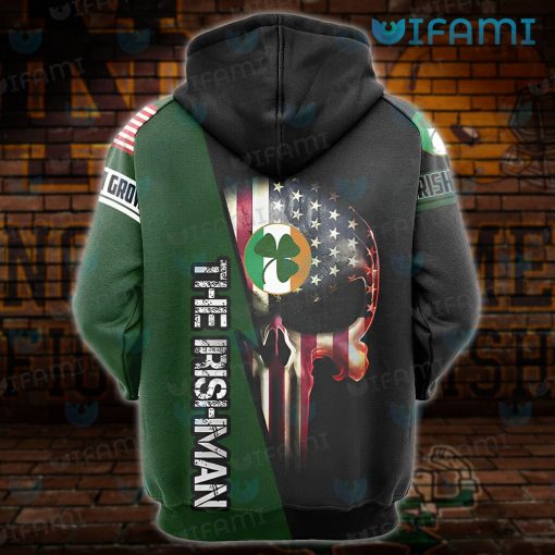 Notre Dame Hoodie 3D Punisher Skull USA Flag Notre Dame Gift