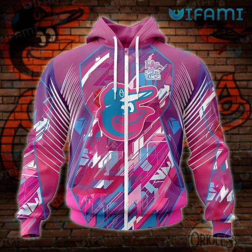 Orioles Hoodie 3D Fearless Again Breast Cancer Baltimore Orioles Gift