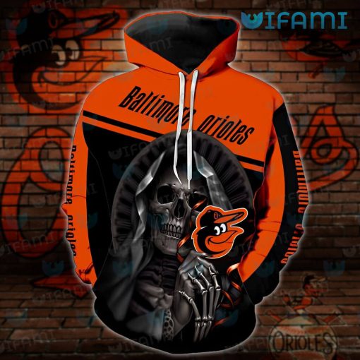 Orioles Hoodie 3D Pharaoh Skeleton Hold Logo Baltimore Orioles Gift