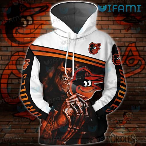 Orioles Hoodie 3D Skeleton Hold Logo Baltimore Orioles Gift