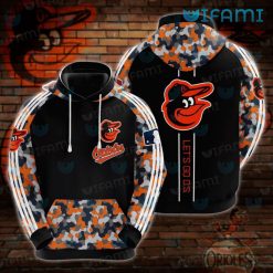 Orioles Zip Up Hoodie 3D Camo Logo Baltimore Orioles Gift