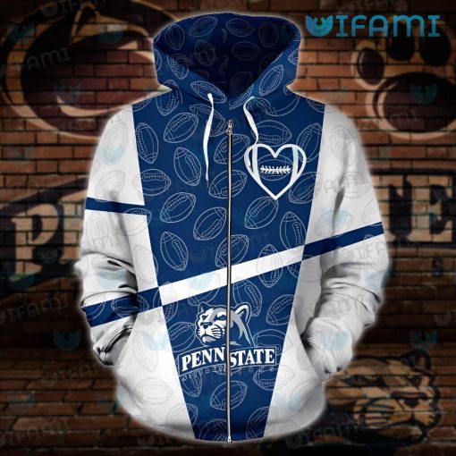 Penn State Hoodie 3D Football Pattern Best Penn State Gifts For Him