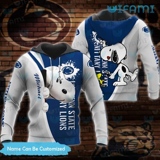 Penn State Zip Up Hoodie 3D Snoopy Woodstock Painting Penn State Gift