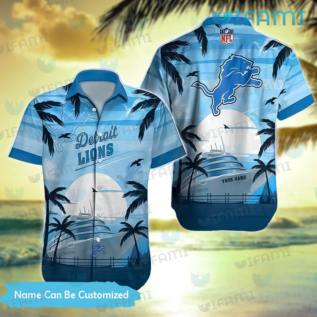 Detroit Lions Logo Custom Name For Fans Hawaiian Shirt