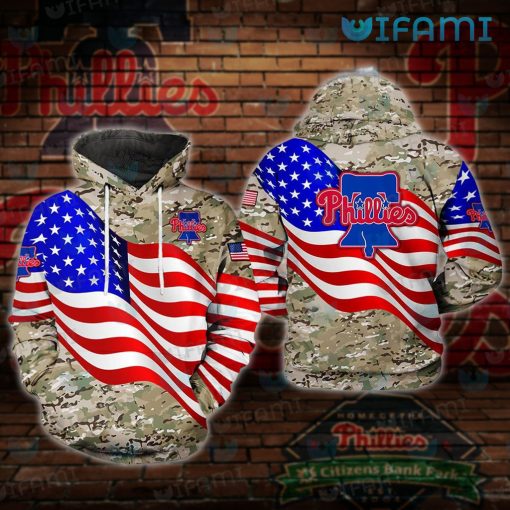 Phillies Hoodie 3D USA Flag Camo Philadelphia Phillies Gift