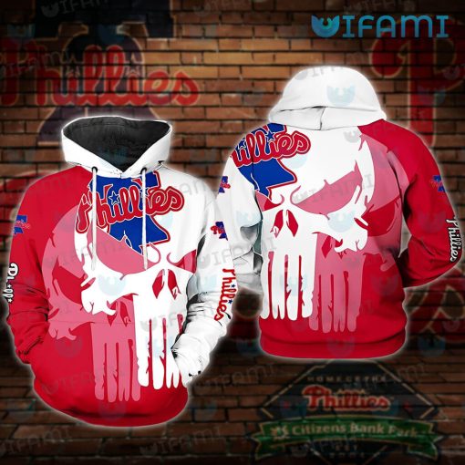 Phillies Hoodie Mens Punisher Skull Philadelphia Phillies Gift