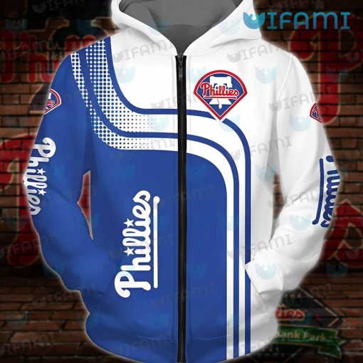 Phillies Zip Up Hoodie 3D Dot Pattern Philadelphia Phillies Gift