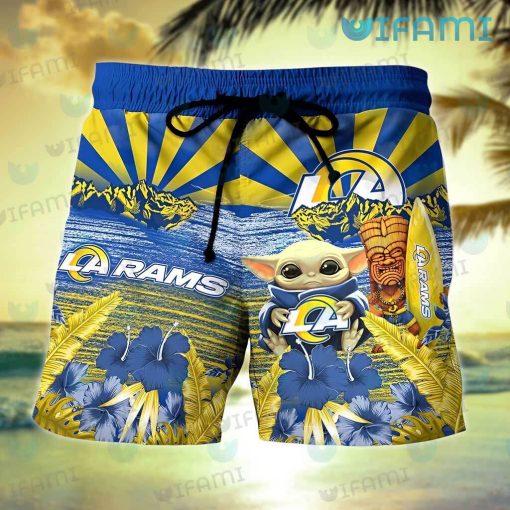 Rams Hawaiian Shirt Baby Yoda LA Rams Gift