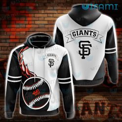 SF Giants Hoodie 3D Baseball On Fire San Francisco Giants Gift