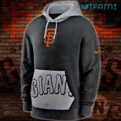 SF Giants Hoodie Nike Black Grey Logo San Francisco Giants Present