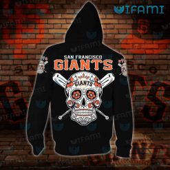 SF Giants Zip Up Hoodie 3D Sugar Skull San Francisco Giants Present Back