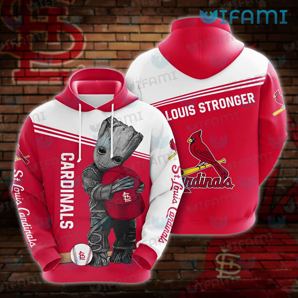 STL Cardinals Hoodie 3D Baby Groot Hug Football St Louis Cardinals