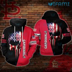 STL Cardinals Hoodie 3D Punisher Skull USA Flag St Louis Cardinals Gift