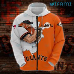 San Francisco Giants Hoodie 3D Broken Mascot SF Giants Zip Up