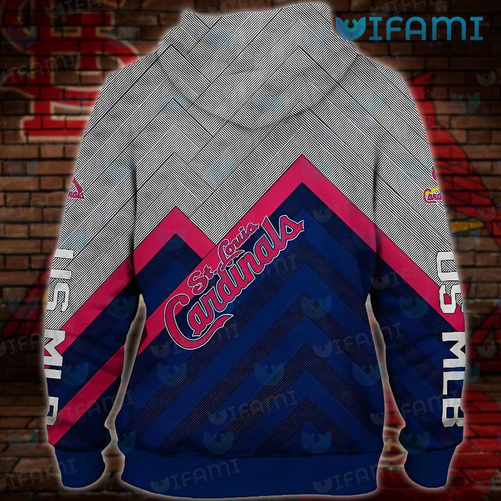 St Louis Cardinals Hoodie 3D Chevron Pattern Best St Louis Cardinals Gifts  For Dad - Personalized Gifts: Family, Sports, Occasions, Trending