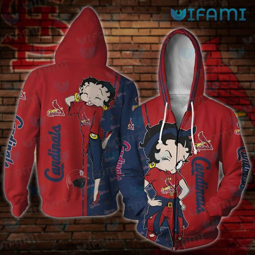 St Louis Cardinals Zip Up Hoodie 3D Betty Boop St Louis Cardinals Gift