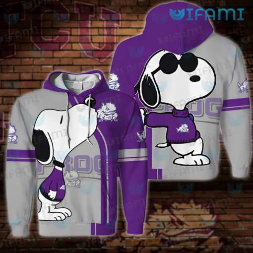 TCU Hoodie 3D Snoopy Kiss Logo TCU Gift