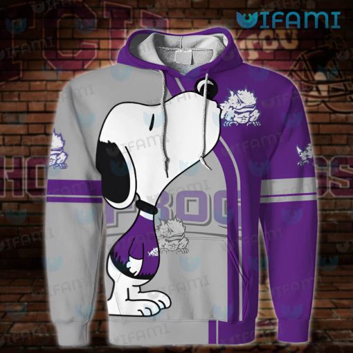 TCU Hoodie 3D Snoopy Kiss Logo TCU Gift