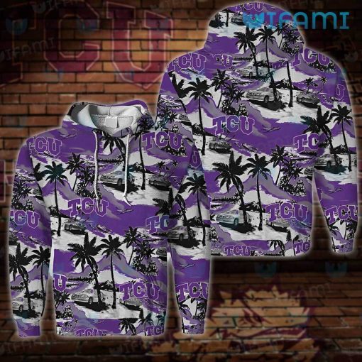 TCU Hoodie 3D Tropical Island TCU Horned Frogs Gift