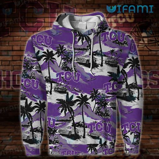 TCU Hoodie 3D Tropical Island TCU Horned Frogs Gift